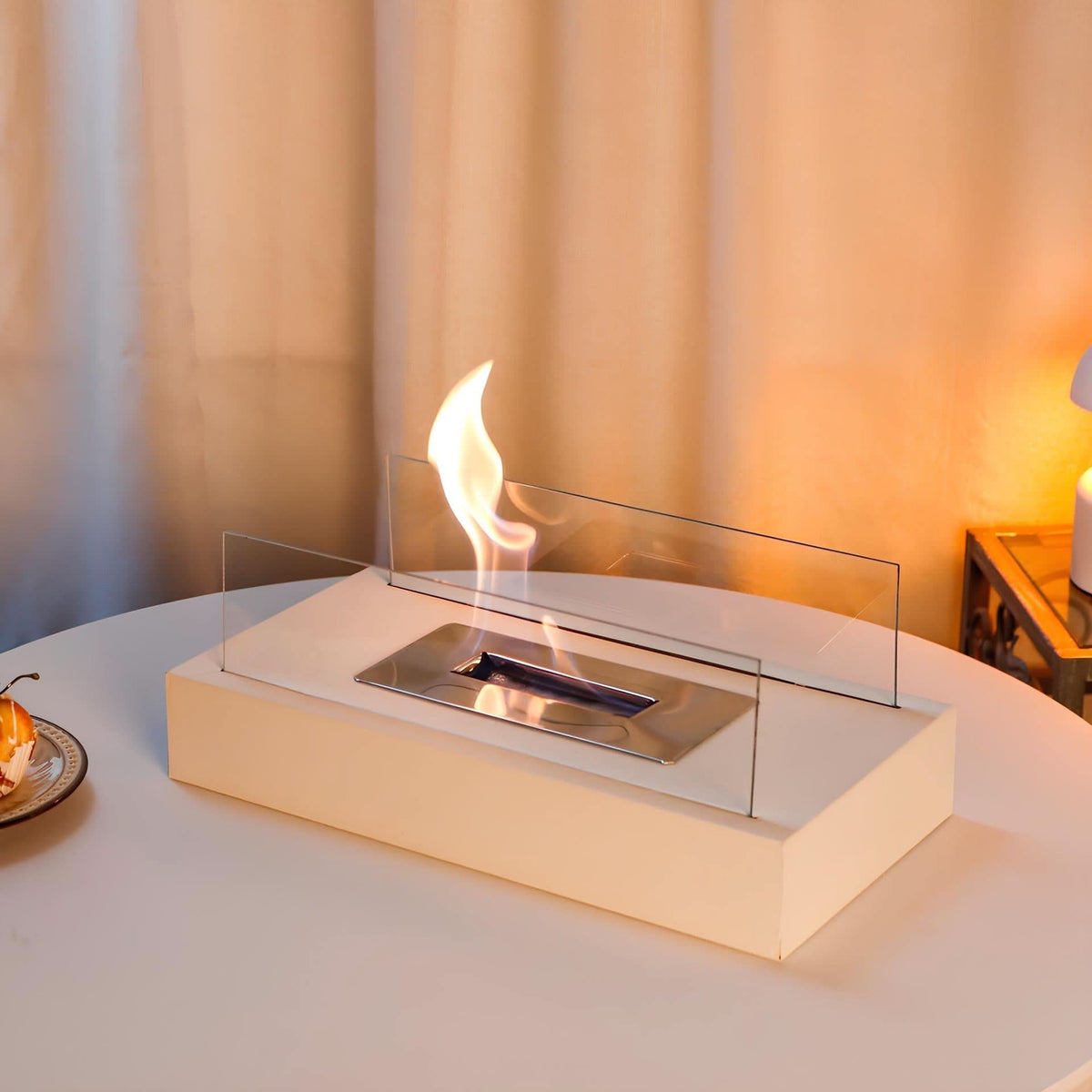 FLAMEGLOW – Portable Bioethanol Table Fireplace for Stylish Flame Ambiance