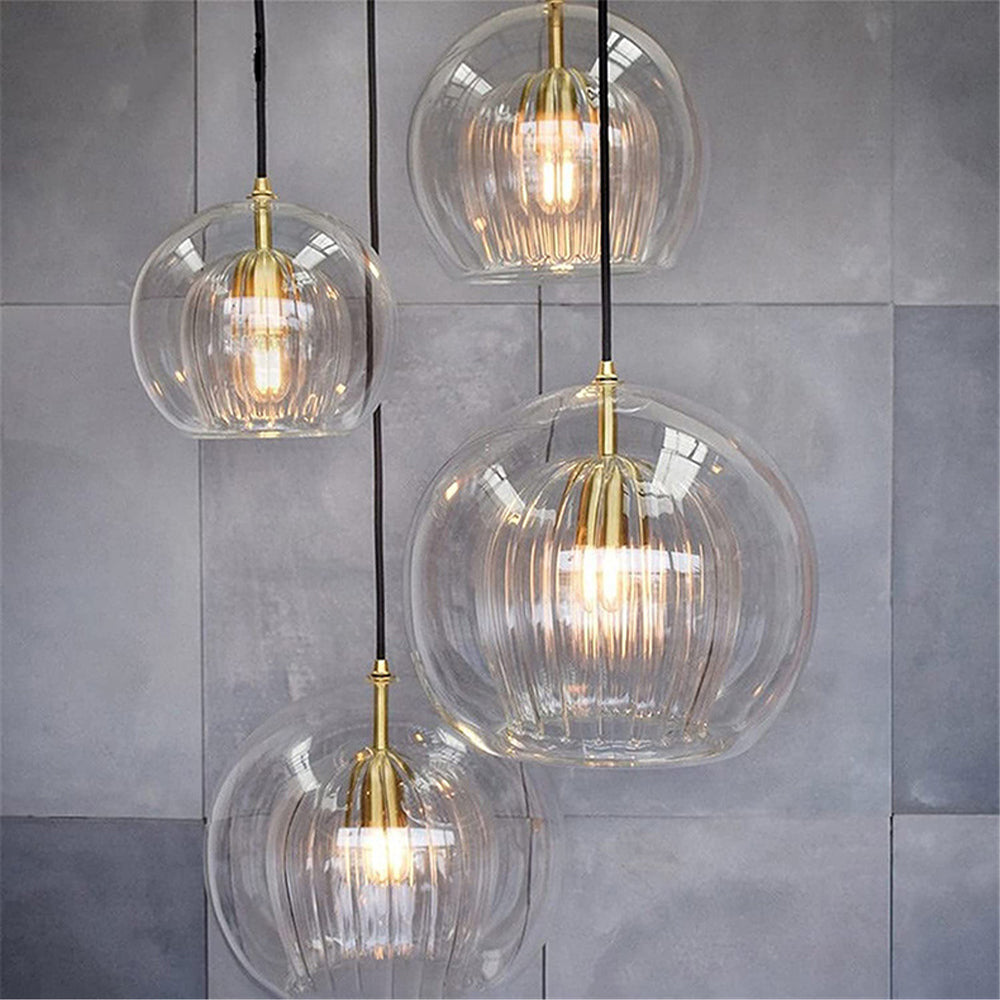Maris Glass Globe Hanging Light — Clear & Amber