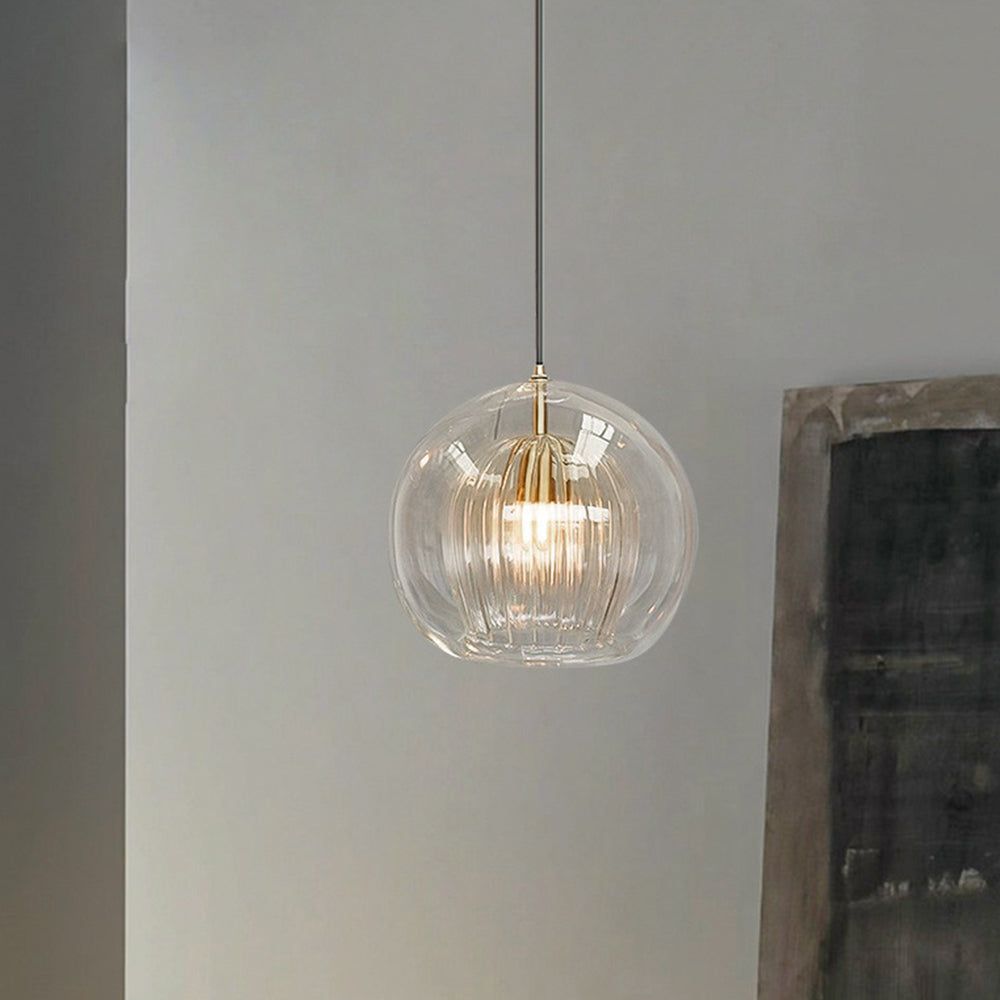 Maris Glass Globe Hanging Light — Clear & Amber