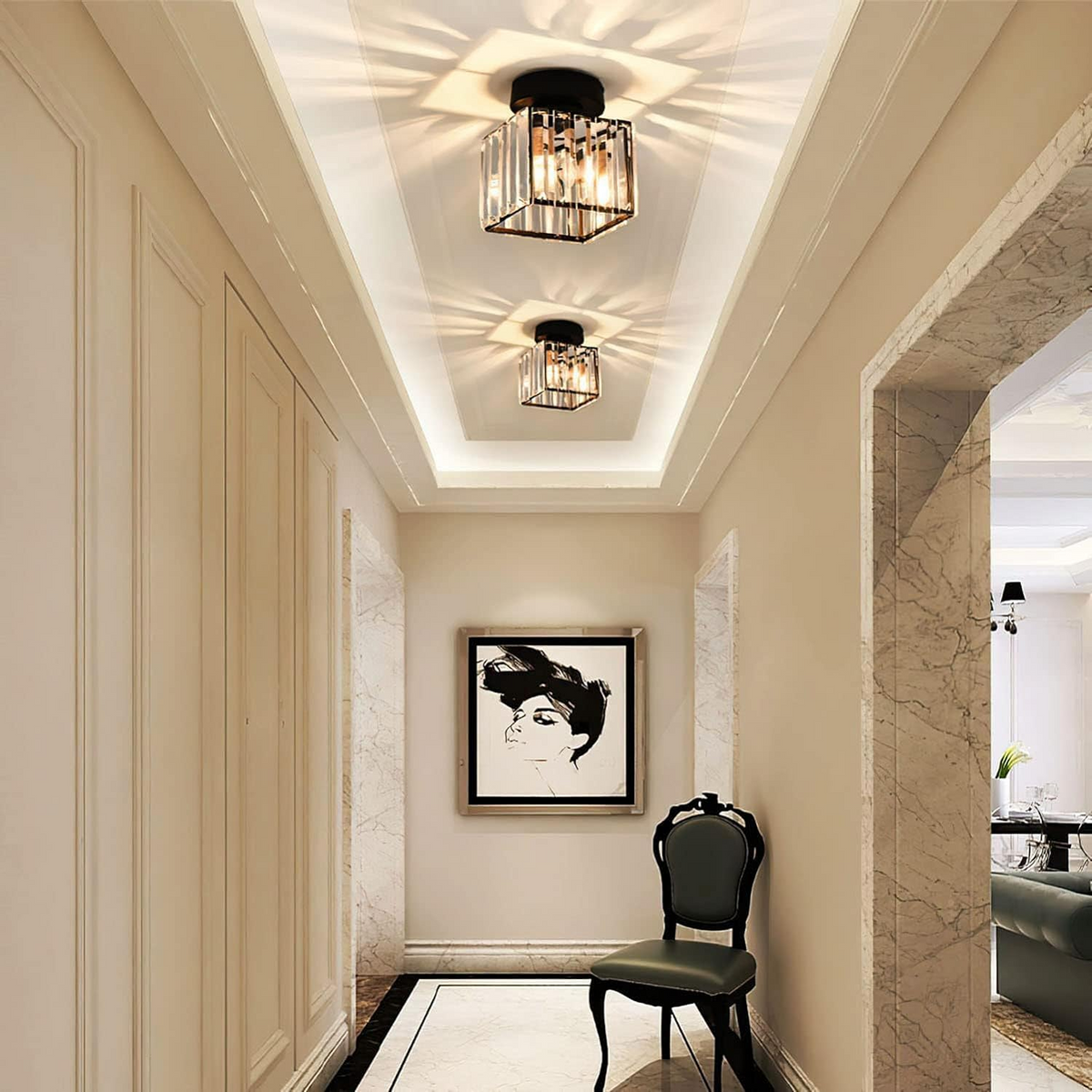 Casa Lumière Plafondlamp - Chique Glasverlichting voor Hal en Woonruimte