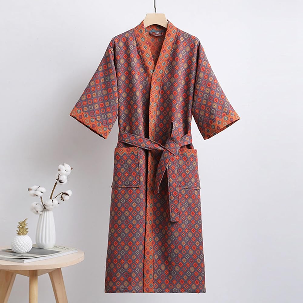 LEAFKIMONO – Reversible Kimono Bathrobe made of Cotton for Natural Comfort