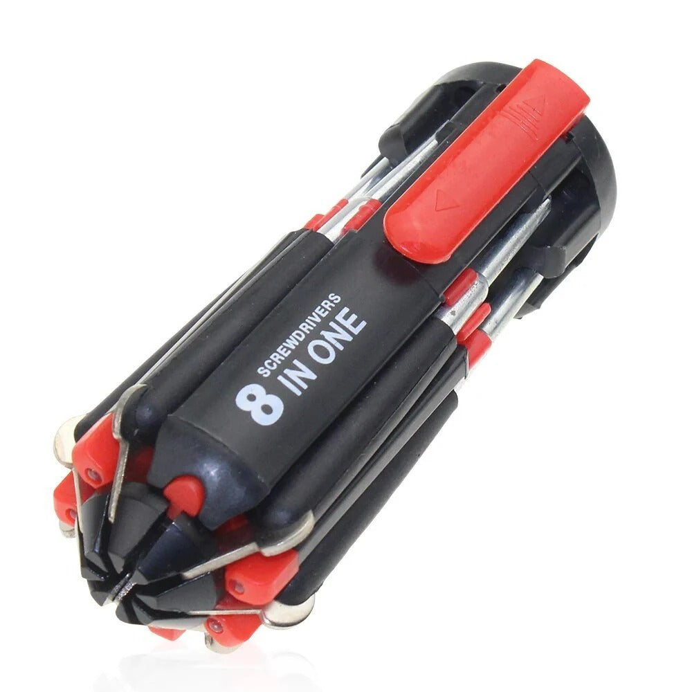 8-in-1 Screwdriver Multitool with Built-In LED Light, 125 x 50 x 220mm