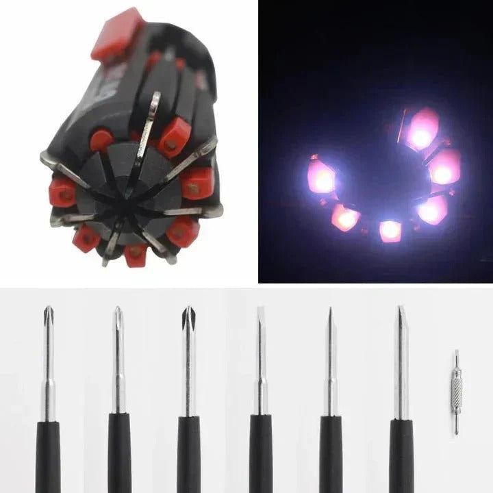 8-in-1 Screwdriver Multitool with Built-In LED Light, 125 x 50 x 220mm