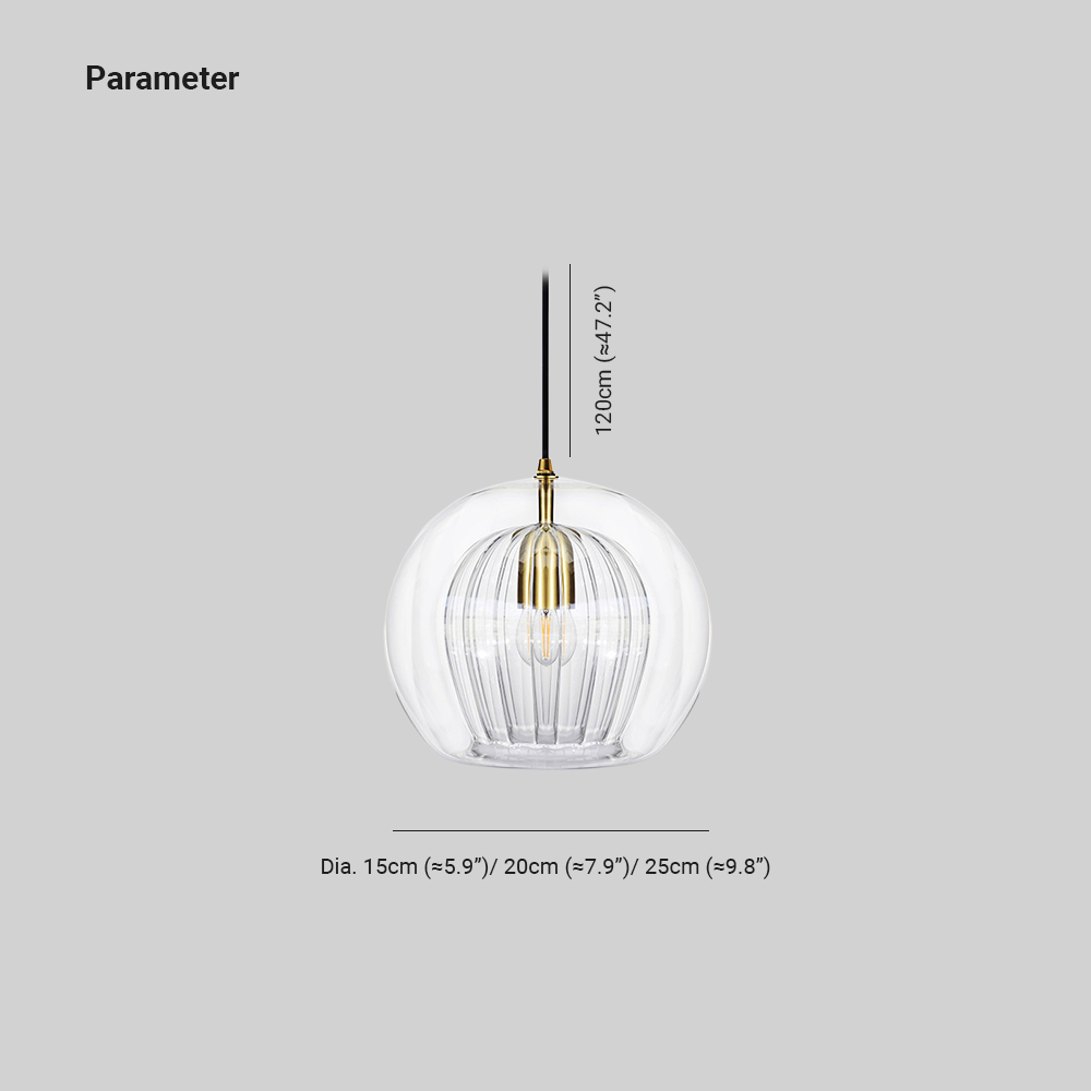 Maris Glass Globe Hanging Light — Clear & Amber