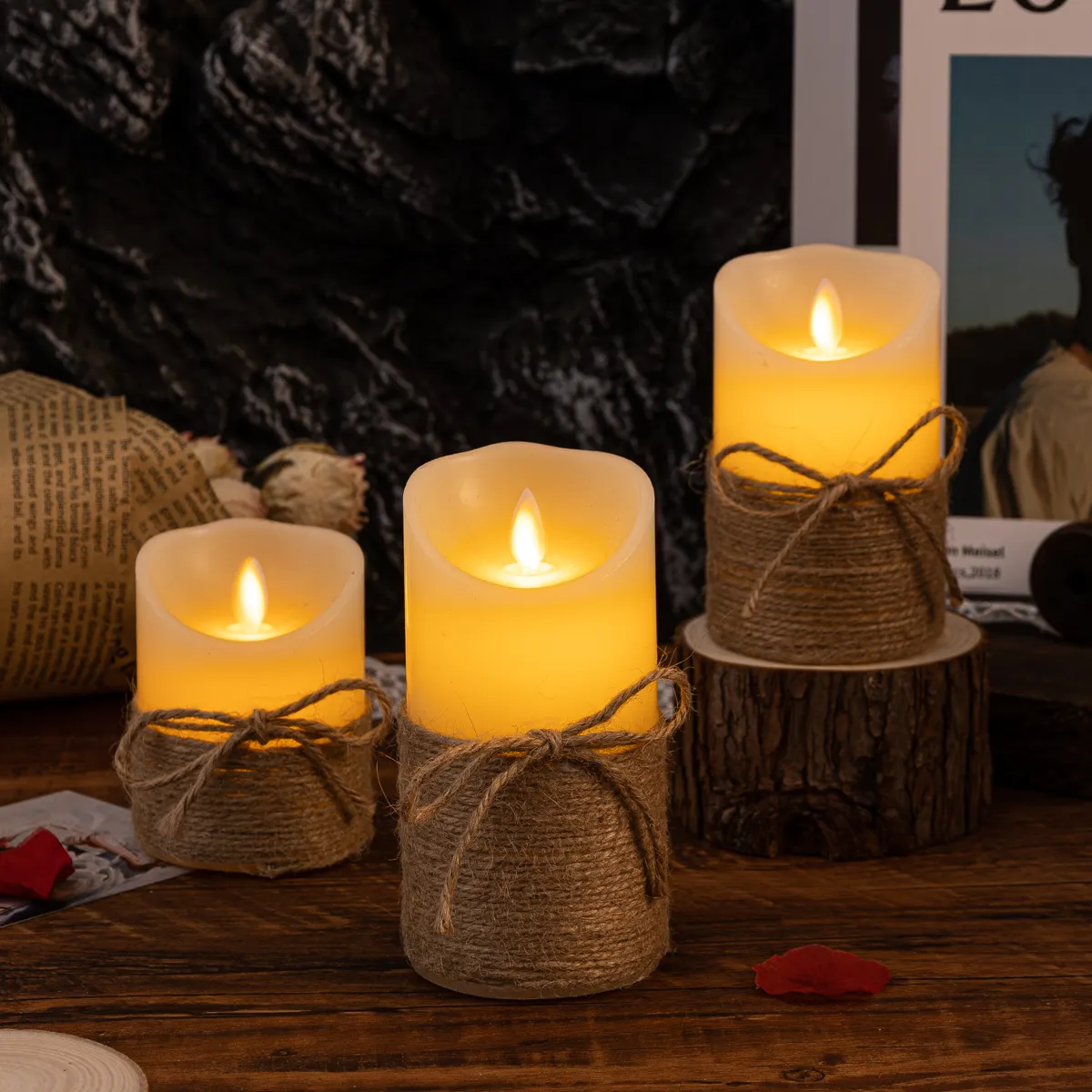 Autumn - Vuurloze Kaars met Sfeervolle Verlichting