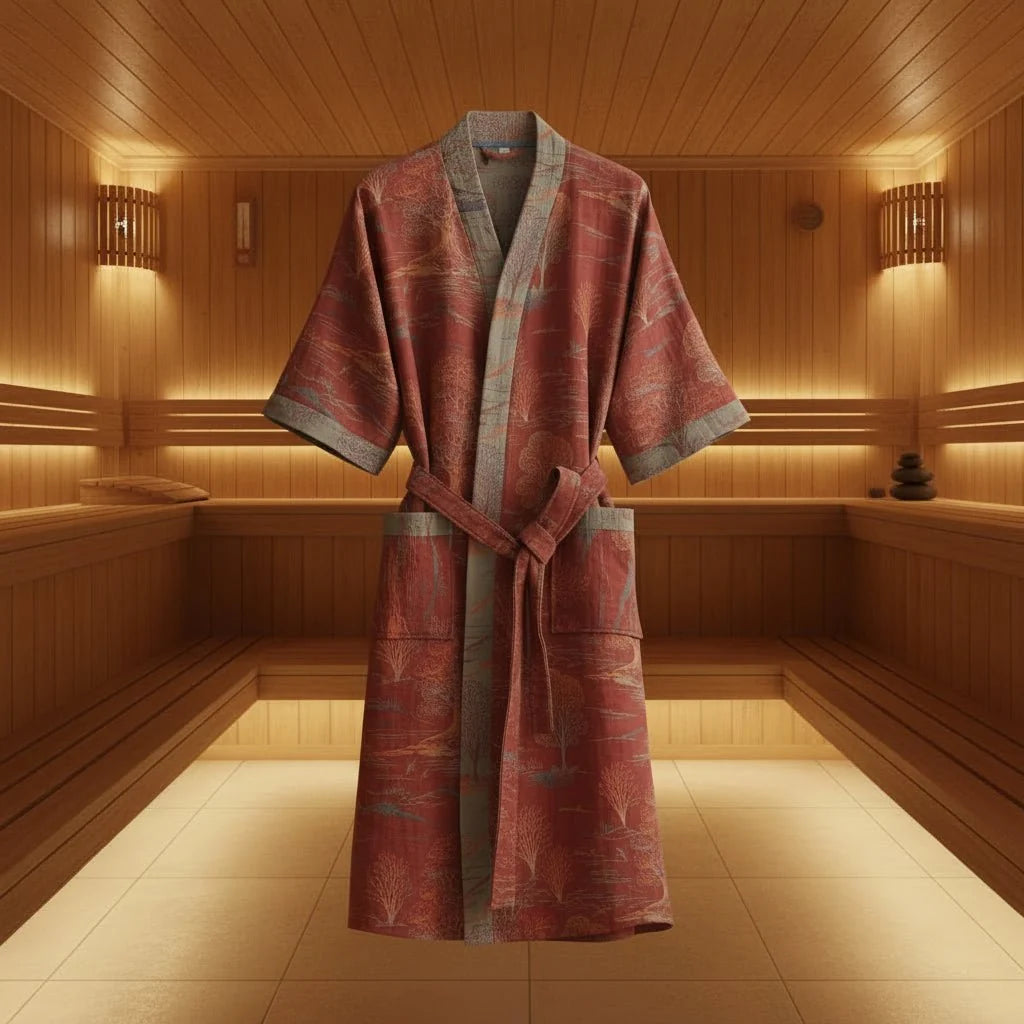 LEAFKIMONO – Reversible Kimono Bathrobe made of Cotton for Natural Comfort