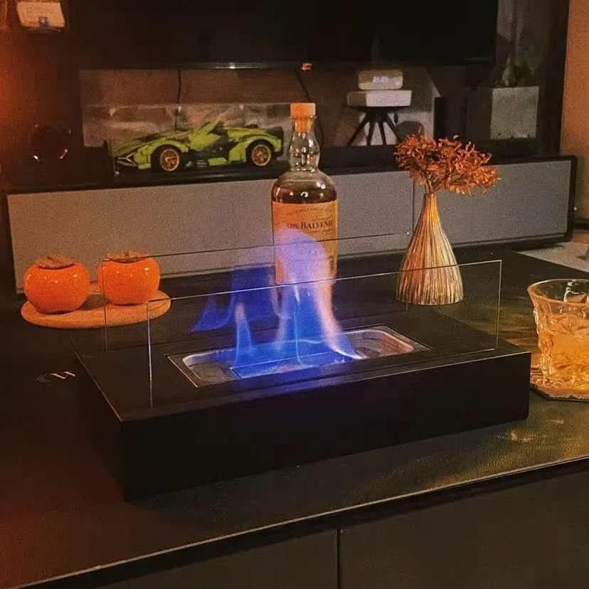 FLAMEGLOW – Portable Bioethanol Table Fireplace for Stylish Flame Ambiance