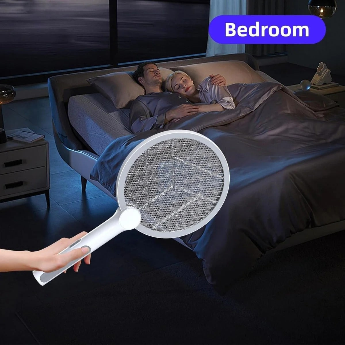 Electric Bug Zapper Racket with USB Rechargeable Battery Pack