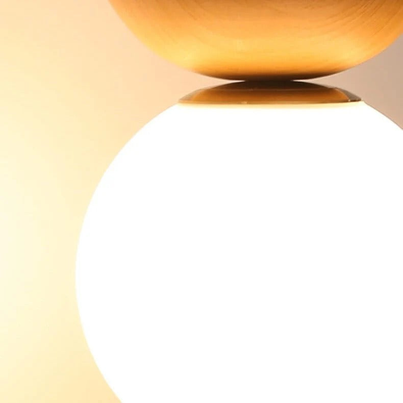 Flush Mount Ceiling Light | Wood & Glass 2-in-1