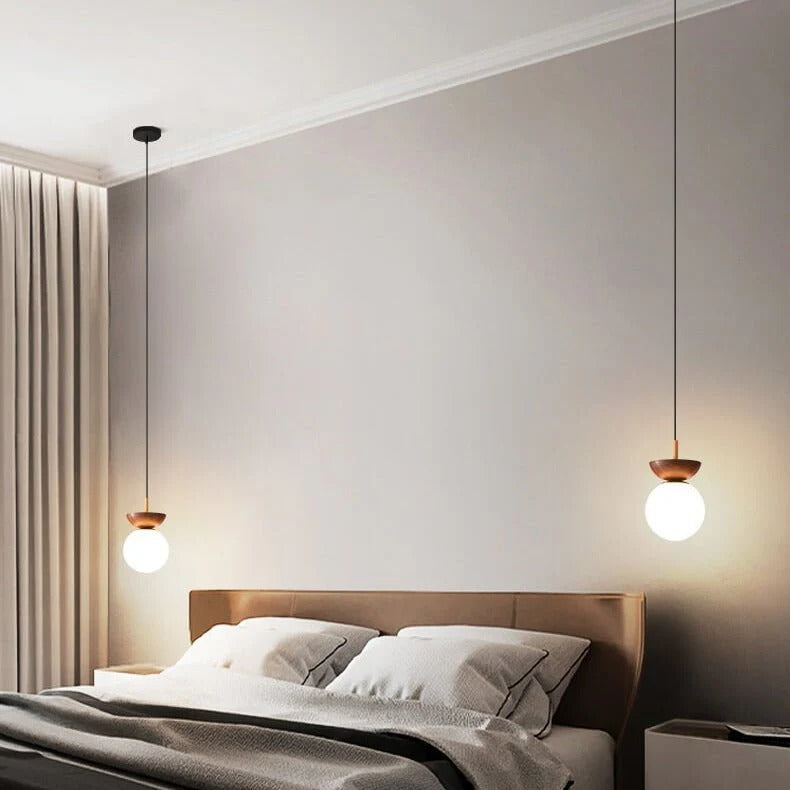 Flush Mount Ceiling Light | Wood & Glass 2-in-1