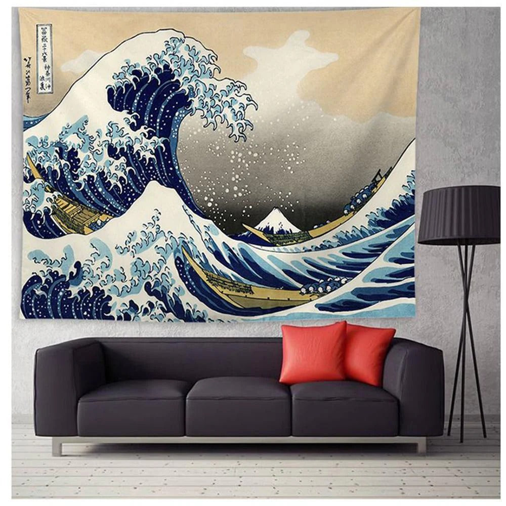 Great Wave off Kanagawa Wall Tapestry, Machine Washable, 2 Sizes