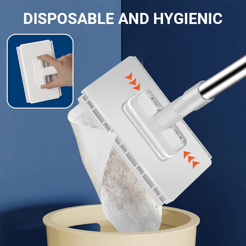 Clip-Attachment Dust Mop with 4 Cloths
