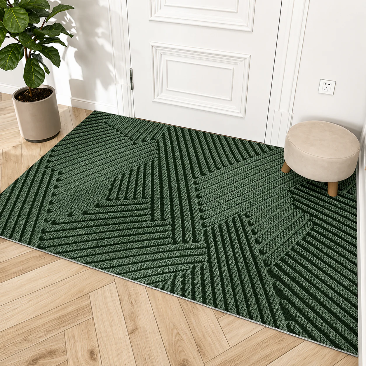 Modern Scandinavian Non Slip Dirt Resistant Door Mat for Entryway