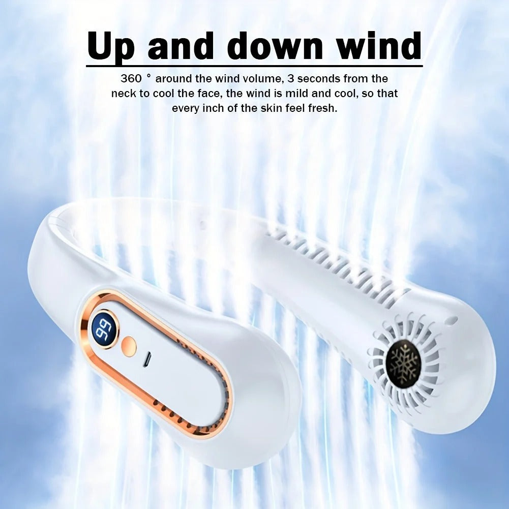 Bladeless Neck Fan with Digital Display