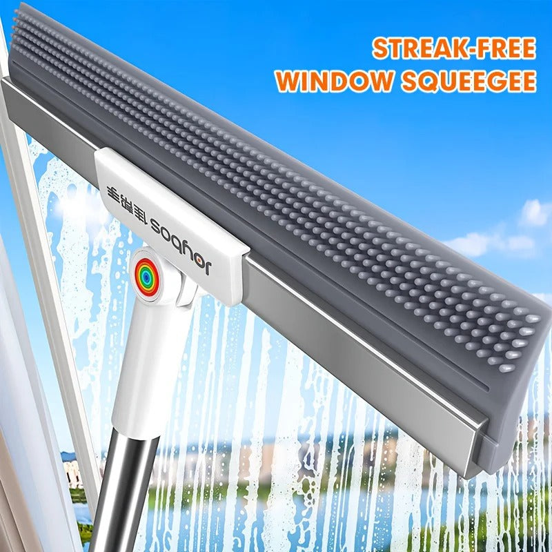 2-in-1 Floor Squeegee Mop with Rubber Blade