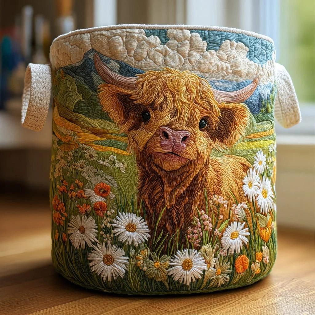 Bloom Highland Quilted Laundry Basket