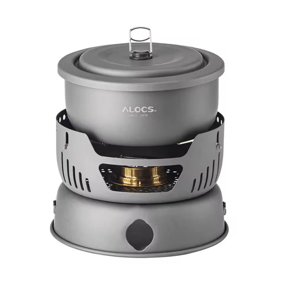 Compact Camping Cookware Set with Windscreen