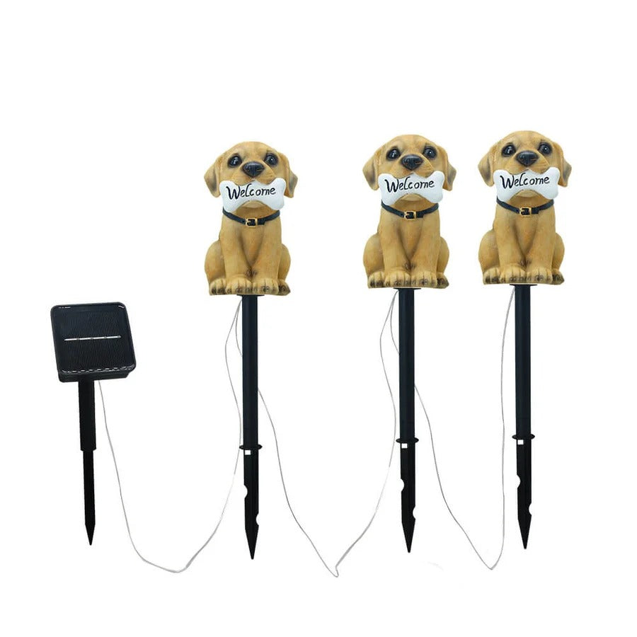 Puppy Solar Garden Lamp Yellow
