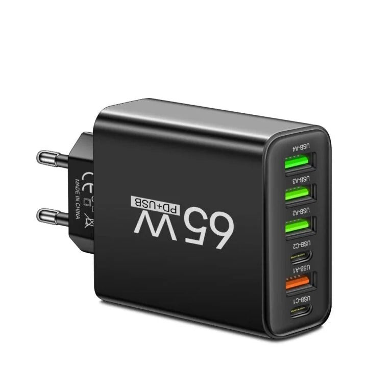 65W 6-in-1 USB Charging Station