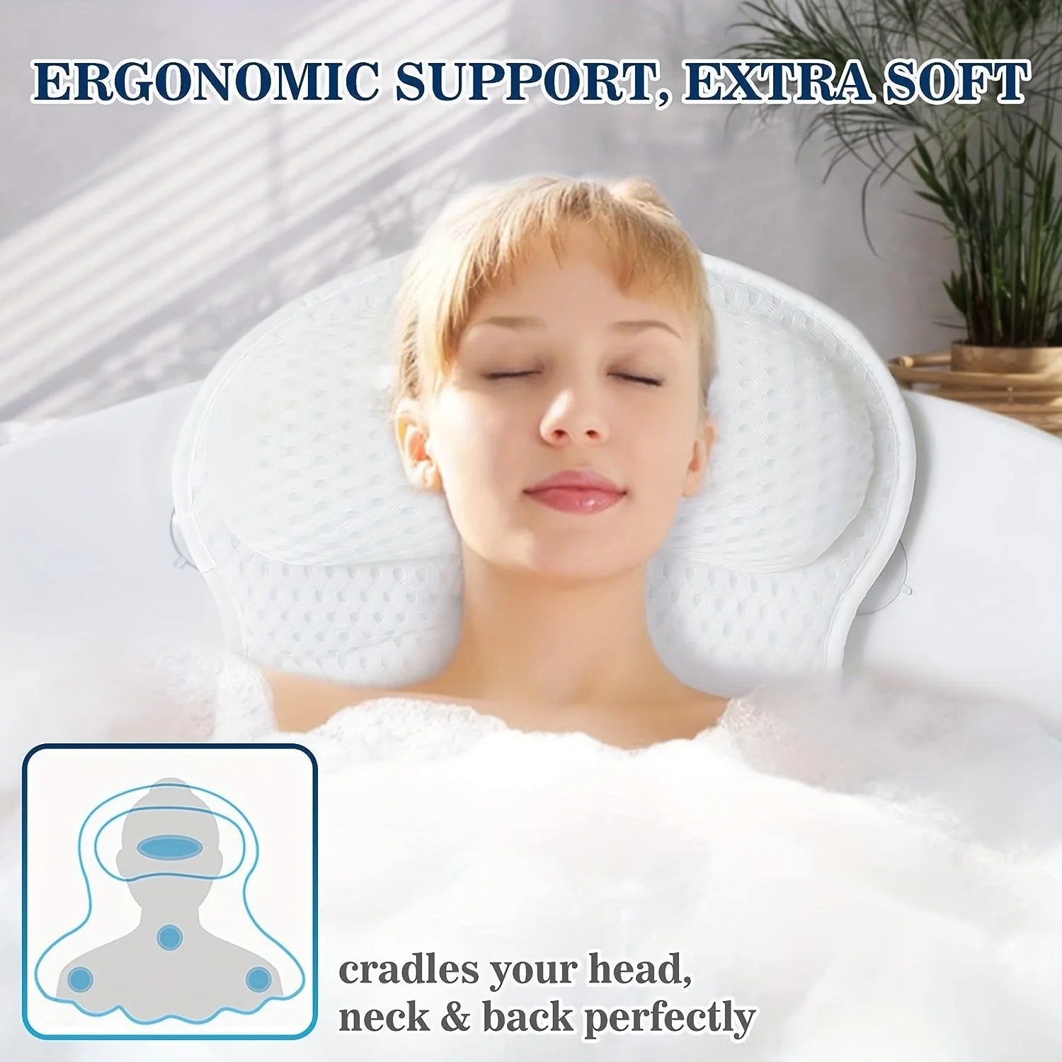 Bath Pillow with Neck Support