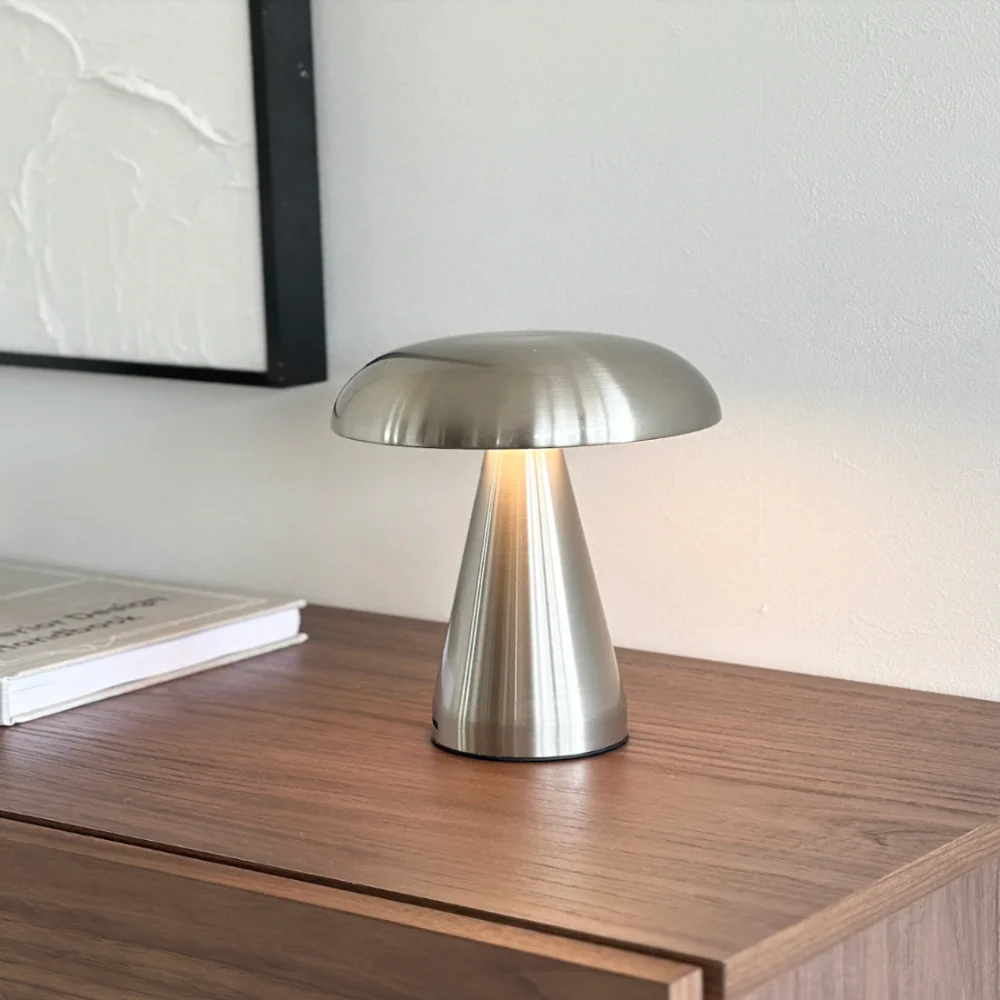 Vintage Mushroom Metal Table Lamp for Bedside and Desk
