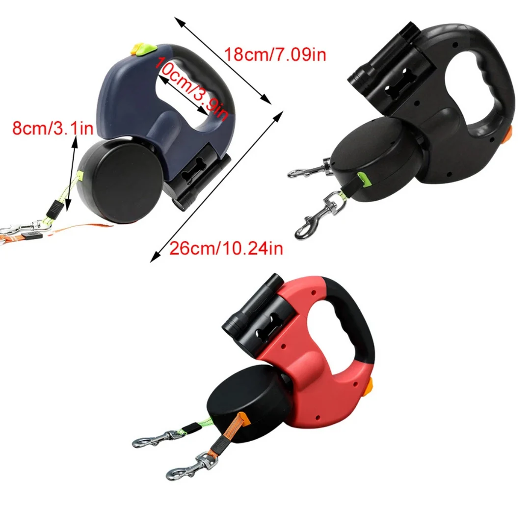 Double Dog Leash with LED Light