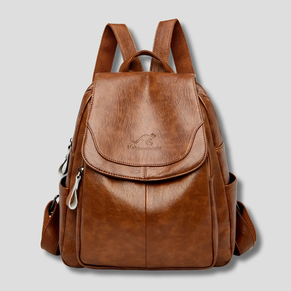 Women's Embossed Leather Backpack
