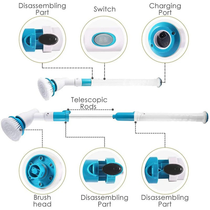 Cordless Spin Scrubber with 3 Brush Heads