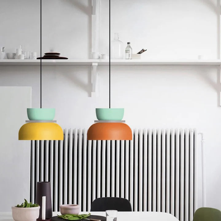 Nordic Colorful Macaron Metal Pendant Light for Living Room
