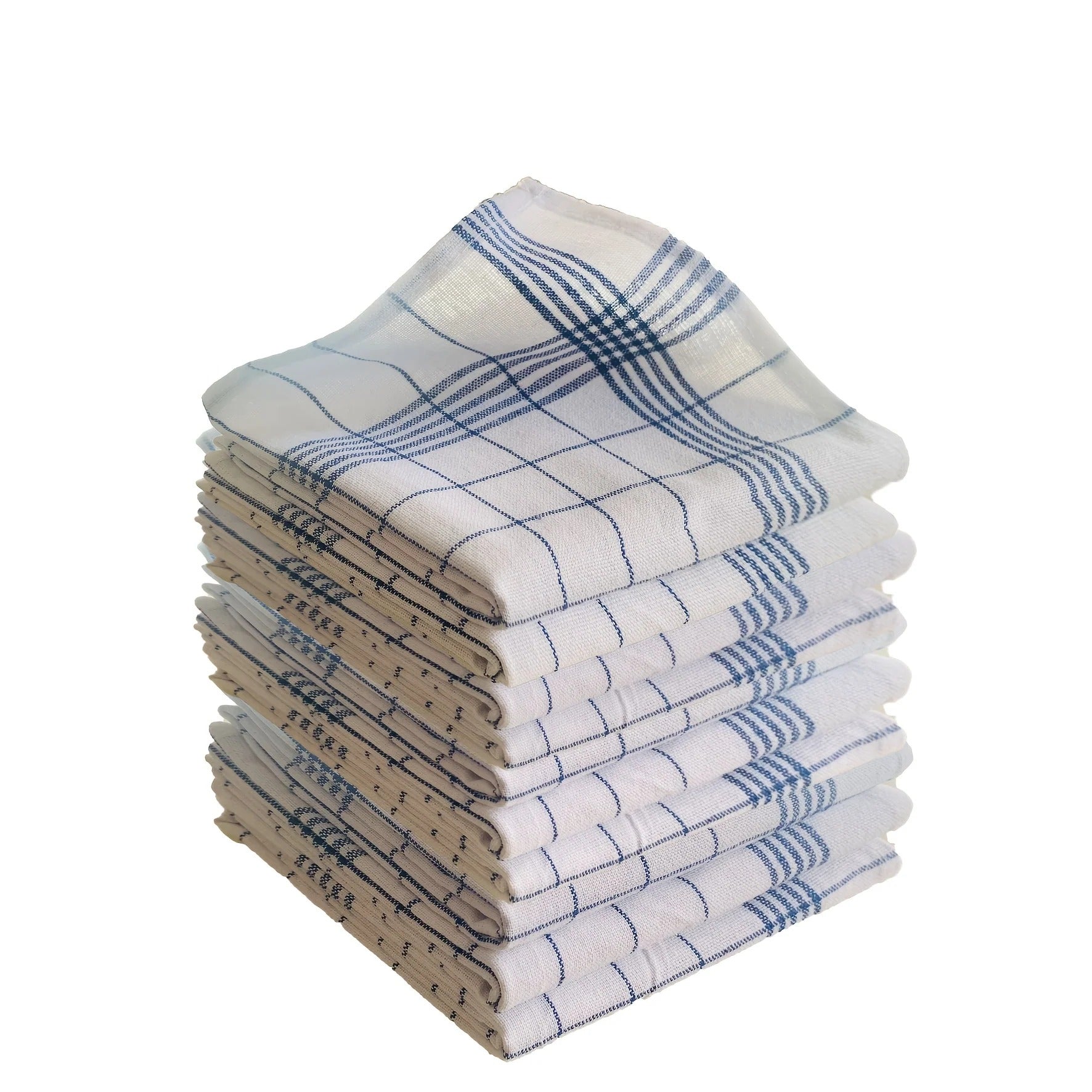 10-Piece Checked Cotton Tea Towel Set