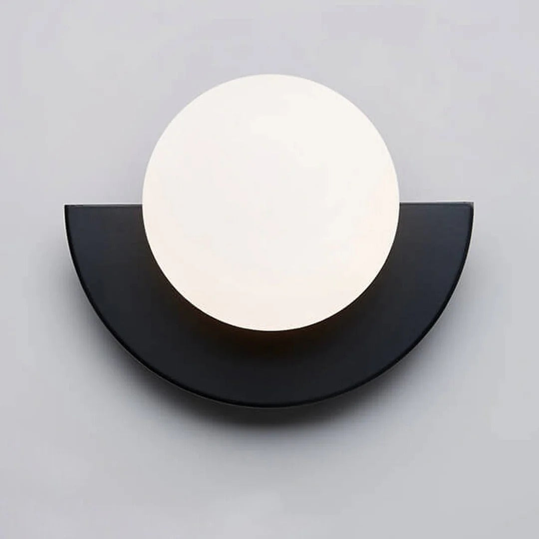 Modern Minimalist Glass Globe Iron Wall Sconce for Living Room and Bedroom