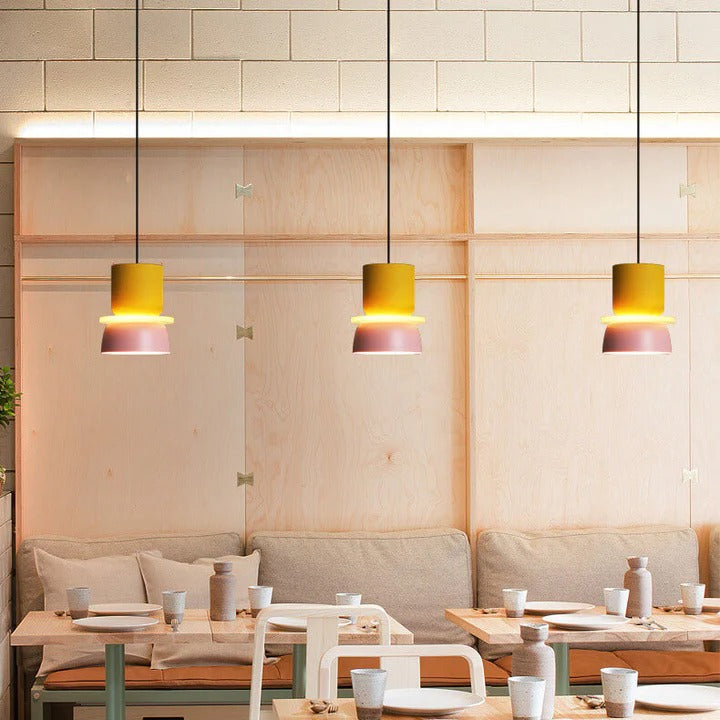 Nordic Colorful Macaron Metal Pendant Light for Living Room