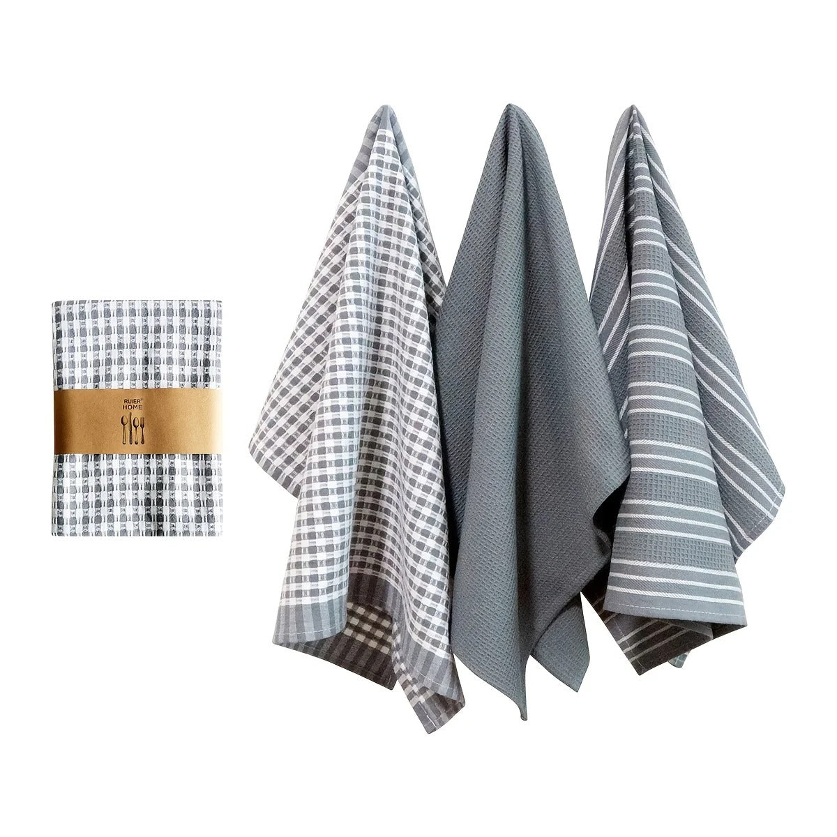 3-Piece Waffle Kitchen Towel Set