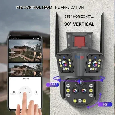 5-Lens WiFi Security Camera with 20x Zoom