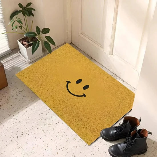 Playful Smiley Face Non Slip Indoor Outdoor Doormat for Entryway