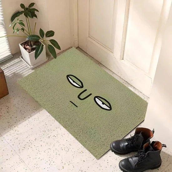 Playful Smiley Face Non Slip Indoor Outdoor Doormat for Entryway