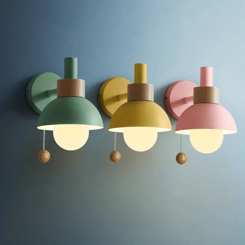 Nordic Macaron Globe Glass Wall Sconce for Living Room and Bedroom