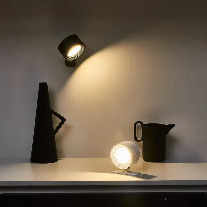 Cordless Magnetic Wall Lamp with 360 Rotation and Dimmable Warm Light for Bedside