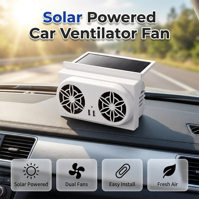 Solar-Powered Car Window Fan