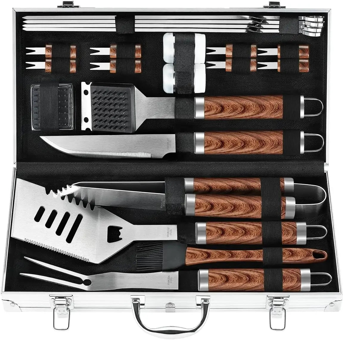 Stainless Steel Grill Accessory Set with Case