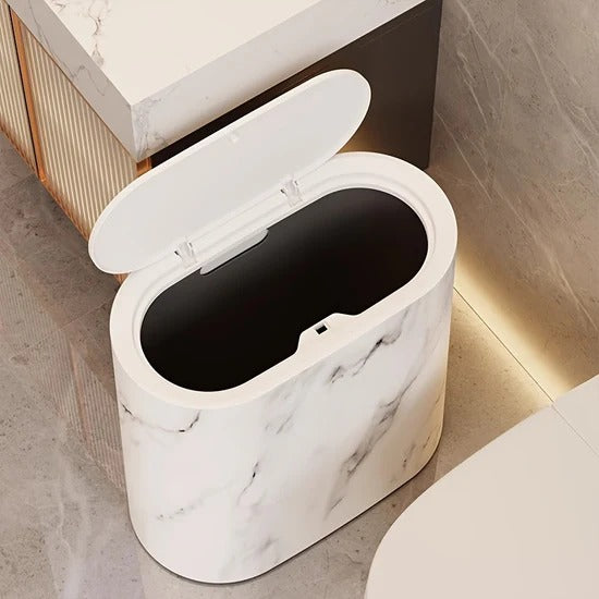 Marble Design Waste Bin with Lid