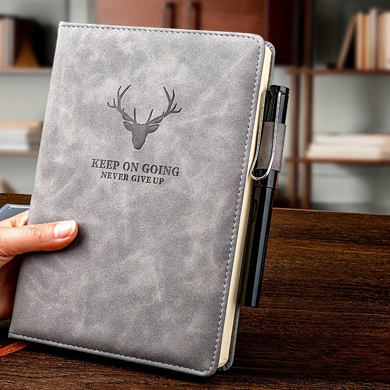 360-Page Faux Leather Notebook with Bookmark