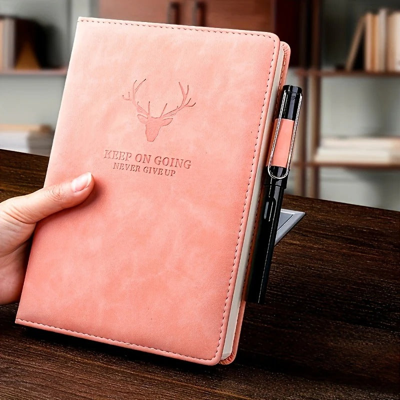 360-Page Faux Leather Notebook with Bookmark