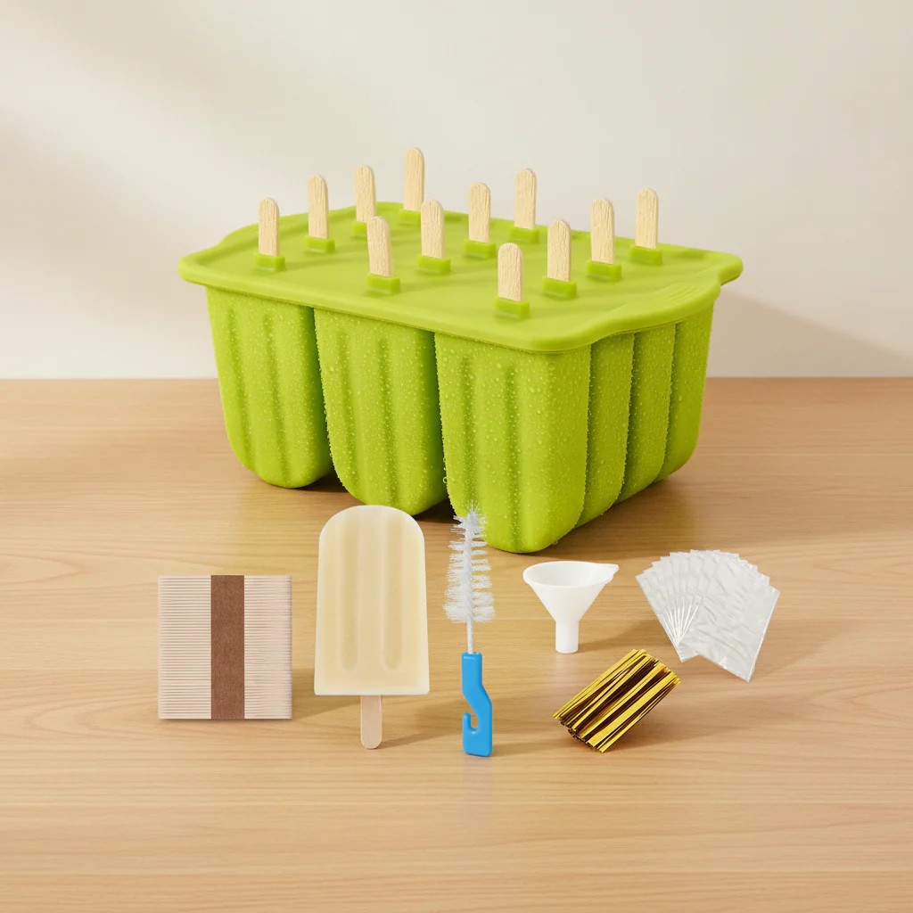10-Cavity Silicone Popsicle Mould Set