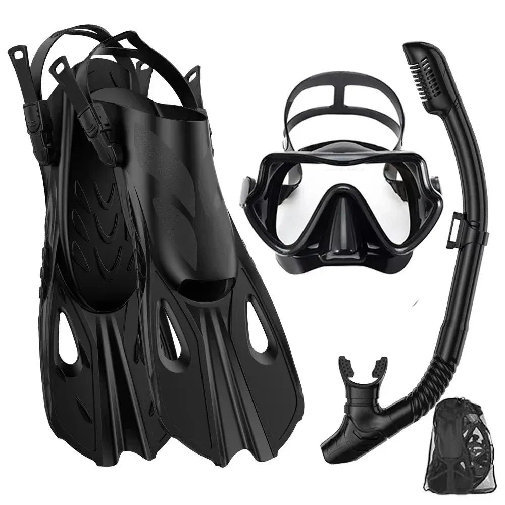 Snorkel Set with Panoramic Mask and Fins