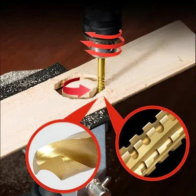 Titanium-Coated Cobalt Drill Bit Set (6-Piece)