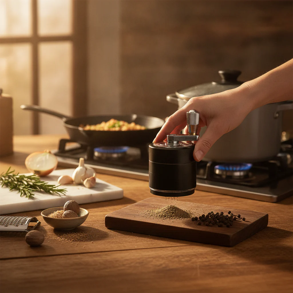 Stainless Steel Spice Mill with Crank