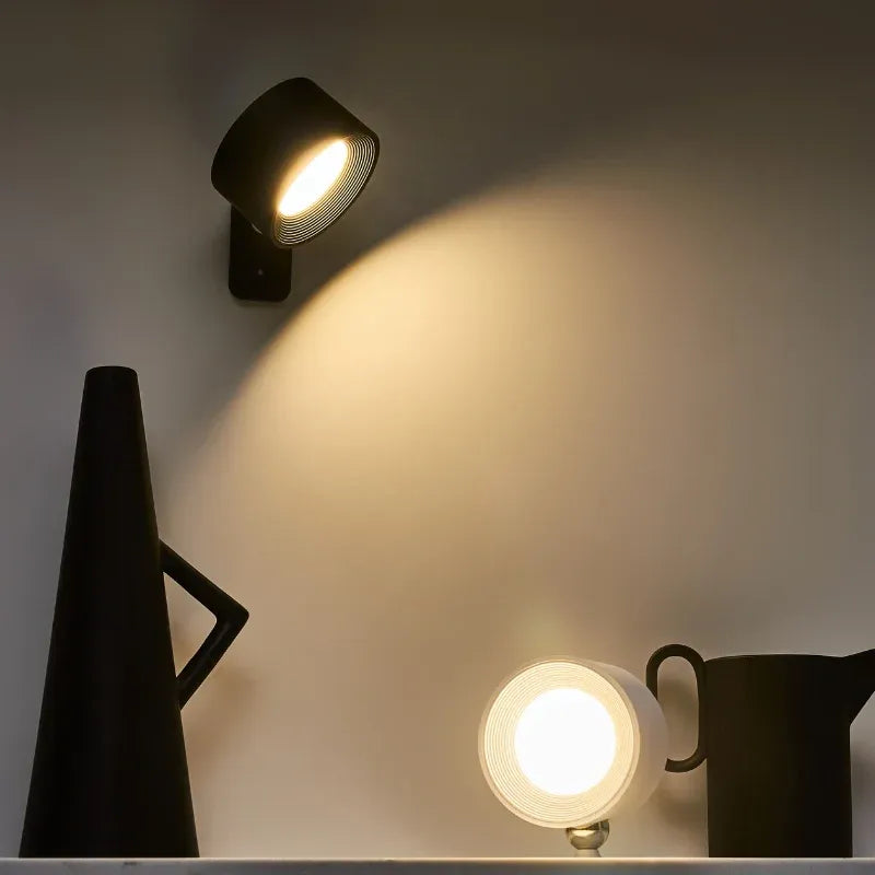 Cordless Magnetic Wall Lamp with 360 Rotation and Dimmable Warm Light for Bedside