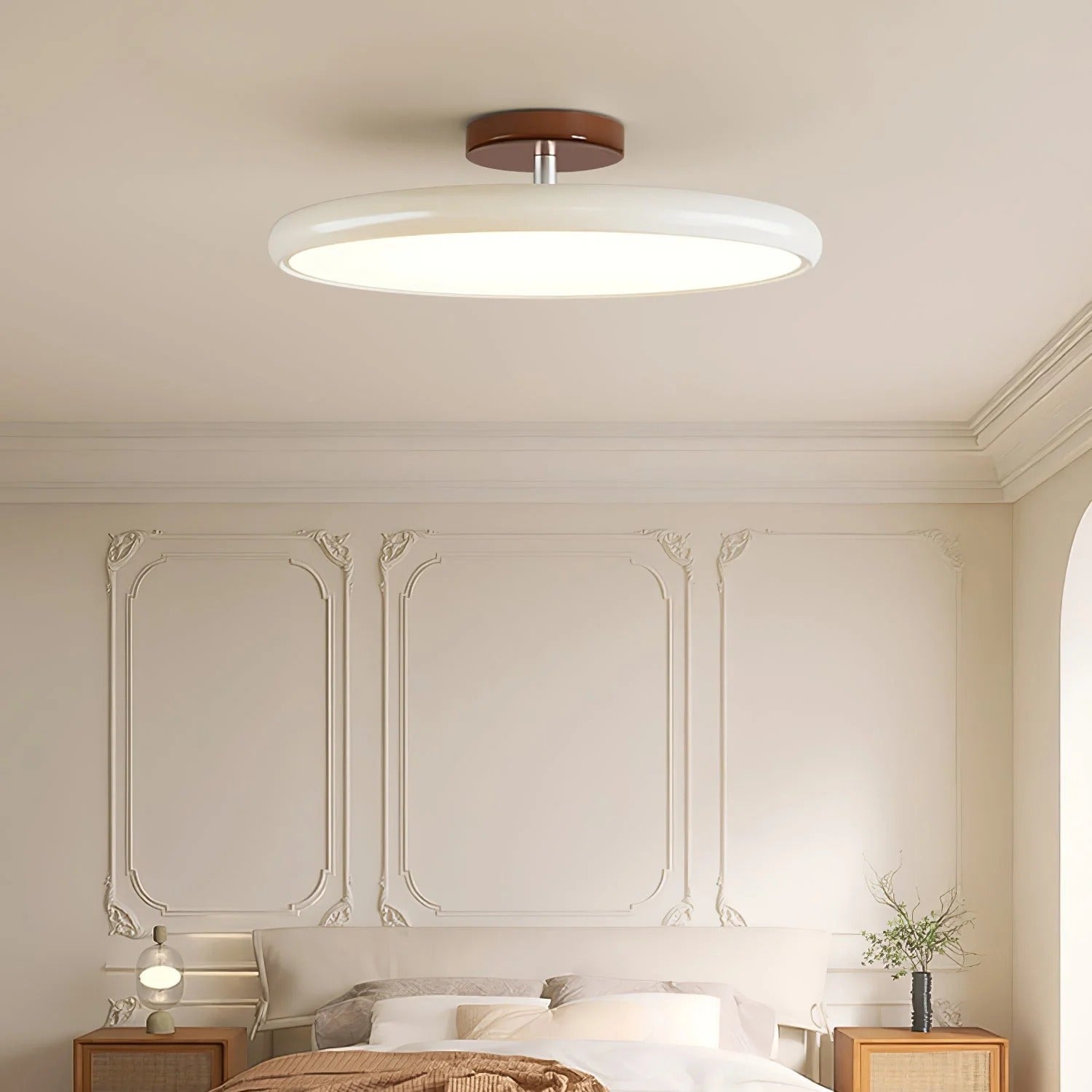 Minimalist Round Disc Flush Mount Ceiling Light for Bedroom