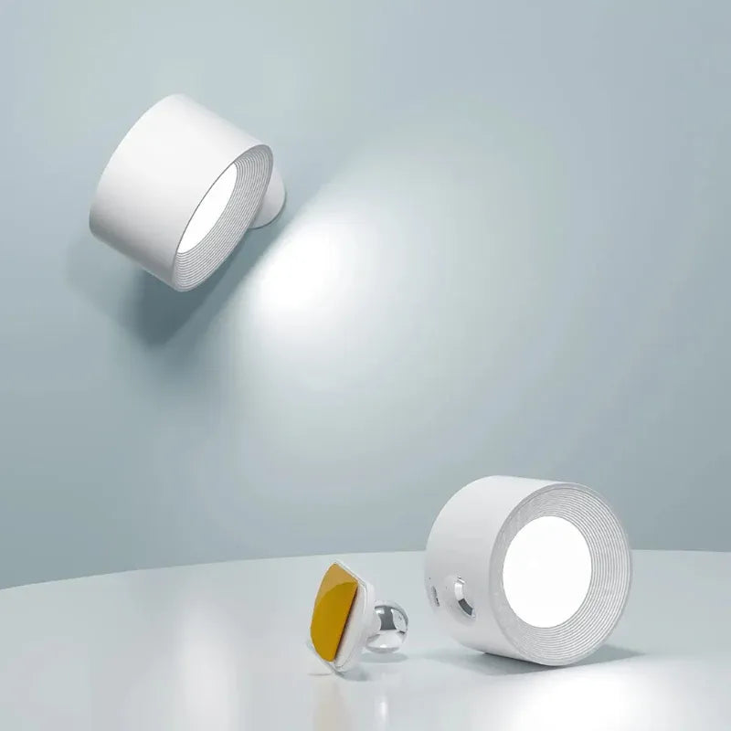 Cordless Magnetic Wall Lamp with 360 Rotation and Dimmable Warm Light for Bedside